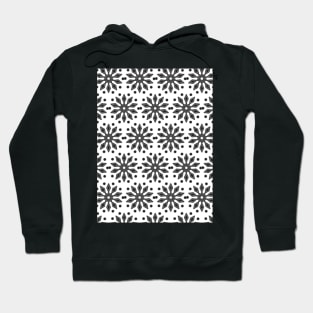 Black and white seamless flower pattern Hoodie